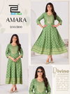 Amara By Blue Hills Rayon Printed Ladies Anarkali Kurtis Wholesale Market In Surat